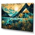 thumbnail image 2 of Designart "Teal And Turquoise Landscapes In Symmetry" City Geometric Wall Art Print, 2 of 5