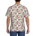 thumbnail image 3 of Bixox Men's Flower Printed Short Sleeve Skinny Athletic T-Shirt, 3 of 6