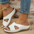 thumbnail image 4 of Viluyesy Women's Wedge Sandals, Soft Sole Open Toe Arch Support Trendy Comfortable Slip-On Slides Shoes White, 4 of 9