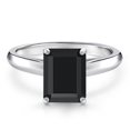 thumbnail image 3 of Gem Stone King 10K White Gold Black Onyx Engagement Ring for Women | 2.10 Cttw | Octagon 9X7MM | Gemstone December Birthstone | Size 7, 3 of 6