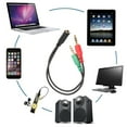 thumbnail image 2 of Deyuer 3.5mm 2 Male Plug to 1 Female Jack Audio Mic Headset Splitter Adapter Cable,Black, 2 of 7