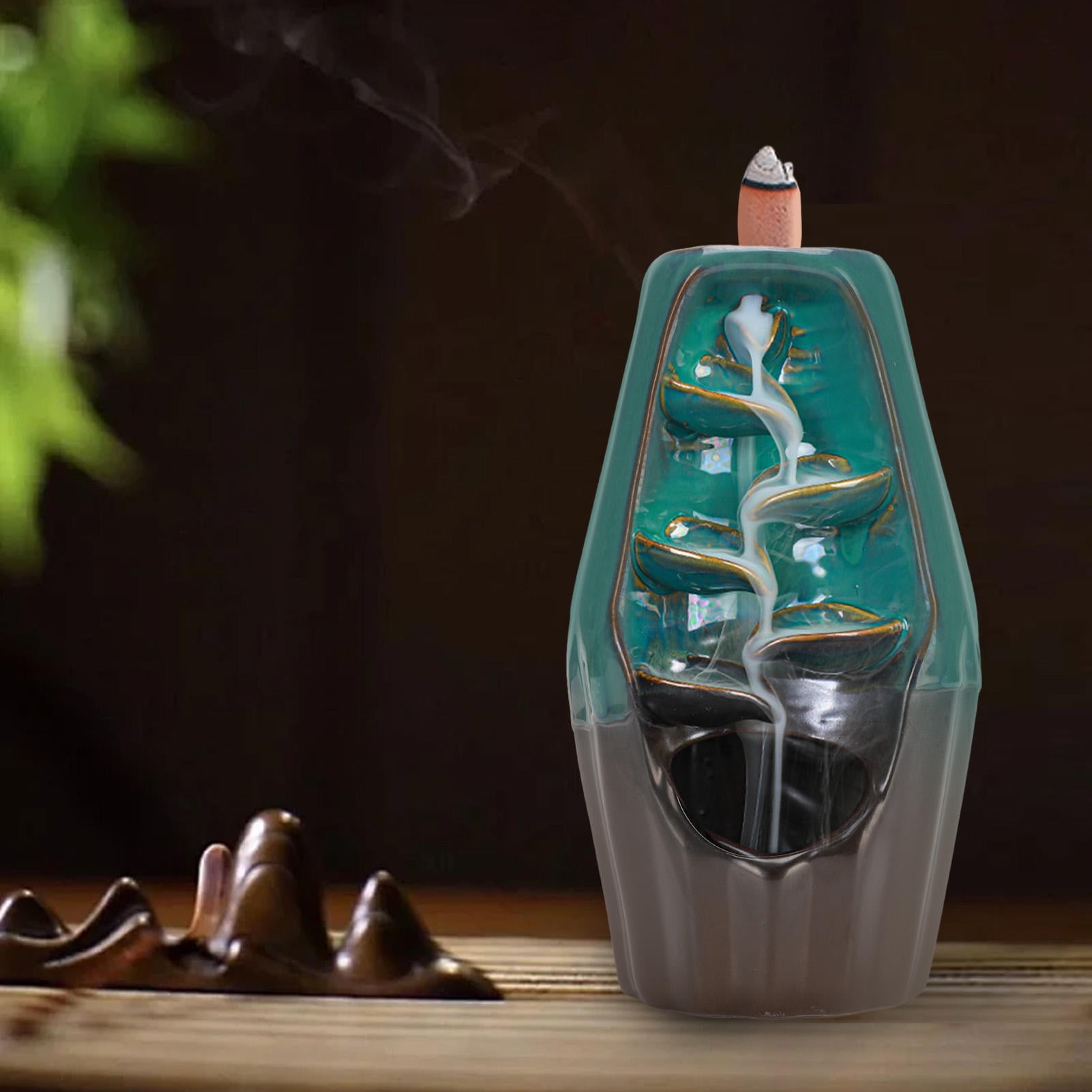 BIMZUC Waterfall Backflow Ceramic Incense Stove – Aromatherapy Holder with Mesmerizing Fog Effect for Home, Yoga & Tea Ceremonies
