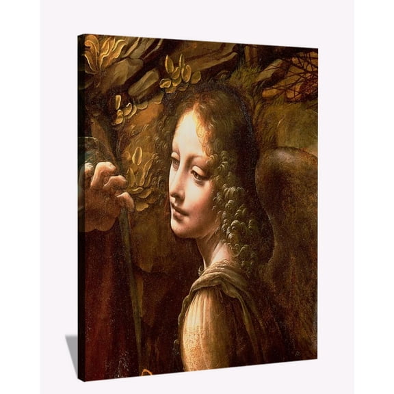 Da Vinci Canvas Wall Art Detail Of The Angel Framed Painting Large Canvas Art For Bedroom Office Livingroom Ready to Hang