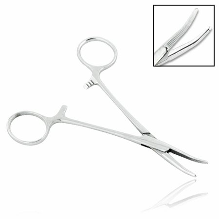 10" Curved Hemostat Forceps Locking Clamps Stainless Steel Free Shipping