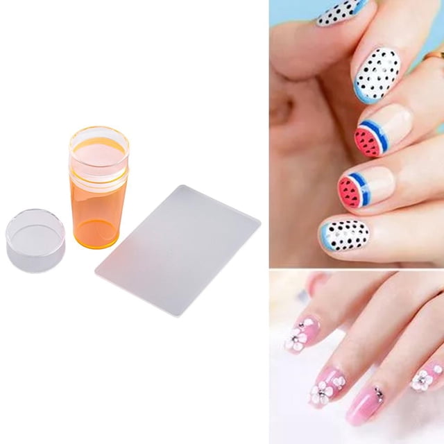Juego de de uñas transparente, cabeza de estampadora de arte de uñas para manicura, uñas DIY naranja Colcomx Cabeza de estampadora de uñas