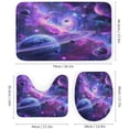 thumbnail image 3 of Watercolour Space Landscape 4 Pcs Waterproof Shower Curtain Set,Modern Galaxy Planet Nebula Star Print with Waterproof Toilet Cover Shower Mat Rugs, 3 of 8