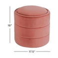 thumbnail image 5 of HomePop Round Storage Ottoman, Blush Velvet, 5 of 9
