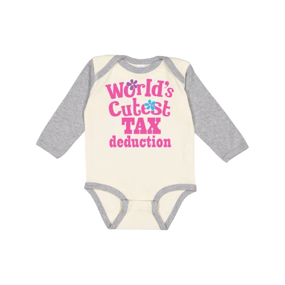 Inktastic Tax Deduction Worlds Cutest Girls Girls Long Sleeve Baby Bodysuit