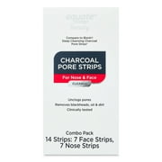 Equate Beauty Charcoal Pore Strips for Nose & Face Combo Pack, 14 Count