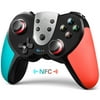 Wireless Pro Controller for Nintendo Switch/Switch OLED/Switch Lite, TERIOS Switch Remote Gamepad with Precise Joystick/Dual Vibration Motors/3 Turbo Speed/Wake-up Function(Blue/Red)