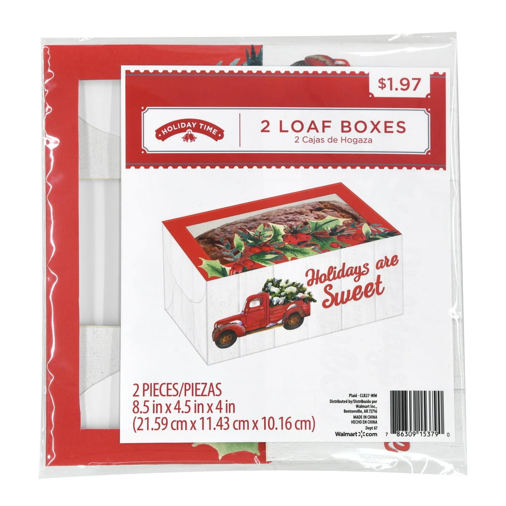 Holiday Time Christmas Loaf Boxes, 2 Count