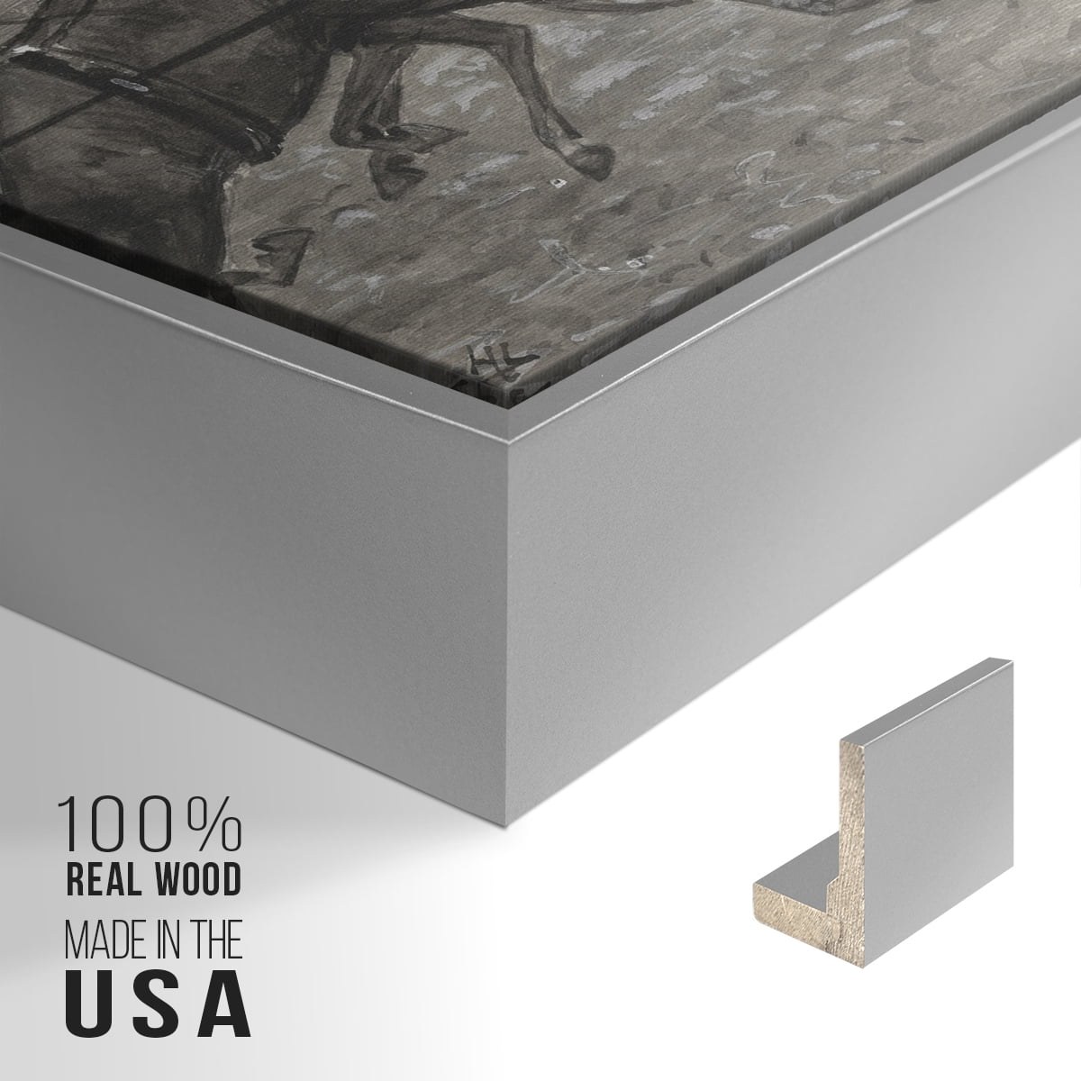 Vintage Animal Print-XXVIII By Wexford Home Framed in Silver Wood Gallery Wrapped Canvas 17 in. x 25 in.