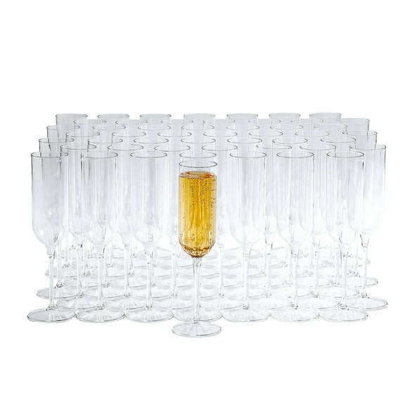 Clear Plastic Champagne Flutes Bulk 50 Ct