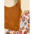 thumbnail image 5 of Coduop Toddler Baby Girls Summer Rib Tie-Up Halter Tank Tops + Floral Long Pants 2Pcs Outfit Set, 5 of 9