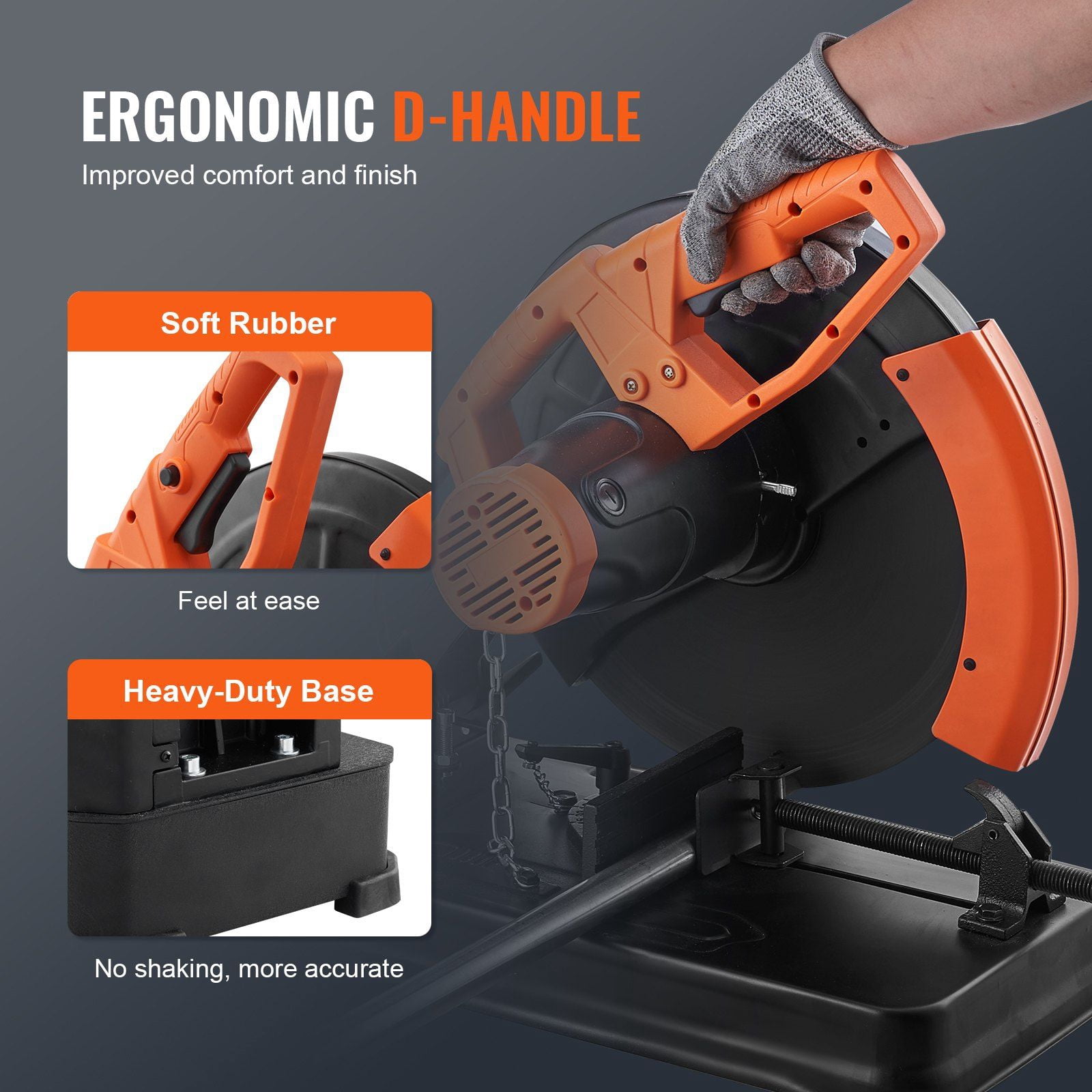 Abrasive Chop Saw, 14"/355mm Blade Diameter Cut Off Saw, 2300W 3600RPM Steel Cutting Machine, 0-45° Adjustable Angle Miter Saw for Cutting Metal Cutting Chop Saw for Steel/Rebar/Iron/Aluminum
