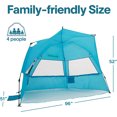 thumbnail image 3 of Pop-Up Beach Shelter for 3-4 People, UPF 50+ Sun Shade Canopy with Mesh Windows, Portable Outdoor Cabana for Camping, Fishing, and Backyard Use, Windproof & Easy Setup, 3 of 12