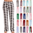 thumbnail image 5 of Fmbrln Plus Size Womens Plaid Pajamas Pants Drawstring Elastic Waist Wide Leg Pajamas Pants Fall Winter Warm Soft Comfy Home Sleepwear Pants, 5 of 5