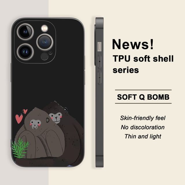 Mantenga su iPhone seguro y a la moda con esta innovadora funda de goma TPU con estampado de dibujos animados