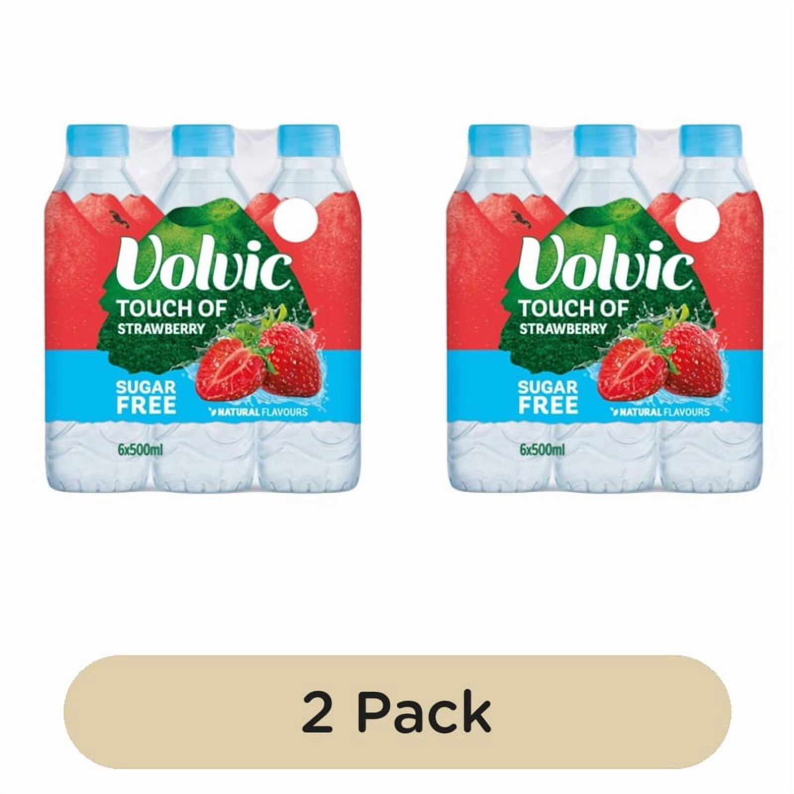 Volvic Touch of Fruit Strawberry Still Flavoured Water Multipack 6 x 500ml, British Import (Pack of 2)