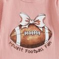 thumbnail image 6 of mgoYE Newborn Baby Girl Boy Fall Outfit Romper Football Golf Court Embroidery Long Sleeve Jumpsuit Bodysuit Cute Infant Clothes with Headband(Light Pink,0-3 Months), 6 of 6