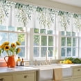 thumbnail image 4 of 2 Pack Eucalyptus Leaf Valance for Window Country Green Plant Kitchen Valance Rod Pocket Short Curtain Topper Decorative Window Treatment for Living Room Bedroom 42"x18", 4 of 8