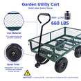 thumbnail image 5 of Sesslife 660lbs Collapsible Wagon, Beach Carts with Big Wheels, Heavy Duty Folding Utility Garden Wagon, Portable Grocery Cart, All Terrain Universal Wheels Wagon Cart, Green, 5 of 13
