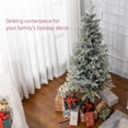 thumbnail image 3 of HOMCOM 5 FT Pencil Snow Flocked Artificial Christmas Tree with Realistic Cypress Branches, Auto Open, Green, 3 of 8
