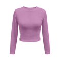 thumbnail image 3 of Women T Shirt Long Sleeves Crew Neck Slim Fit Basic Tops Lightweight Fall Fashion Women Clothes Size L, 3 of 4