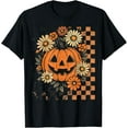 thumbnail image 3 of Vintage Floral Boho Pumpkin Cute Halloween Fall T-Shirt, 3 of 4