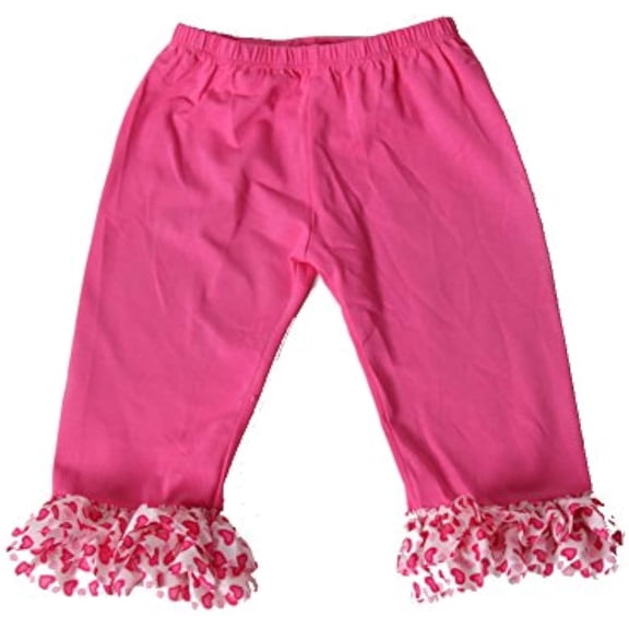 Hot Pink Valentine Heart Ruffle Legging, Size Large