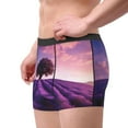 thumbnail image 3 of Rateoe Lavender Field Sunset Mens Boxer Briefs Poly Spandex Performance Boxer Briefs Underwear Hem Boxer Briefs - Large, 3 of 8