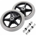 thumbnail image 1 of CNKOO 2 Pcs Roue en Caoutchouc de Remplacement de 6 Pouces pour Fauteuil Roulant Roues avant Rouleau Déambulateur Antidérapant Roulettes de Remplacement Roulettes Roues de Remplacement Accessoires de Roue pour Fauteuil Roulant, 1 of 5