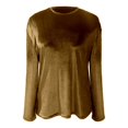 thumbnail image 4 of And Summer High End Velvet Top Round Neck Loose Light Unique And Versatile T Shirt, 4 of 4