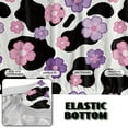 thumbnail image 4 of SCRAWLGOD Floral Cow Print Violet Black White Armless Futon Covers Dustproof Futon Sofa Bed Cover Scratch Resistant Washable Sofa Bed Slipcover with Elastic Bottom for Pets Dogs, 4 of 7