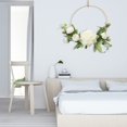 thumbnail image 2 of Corona de aro dorado con flores, flor artificial para colgar en la pared de 19 cm, 2 of 4
