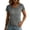 Gray, variant on Women's Linen Cotton Crew Neck Tops Fitted Waist Button Split Blouse Hem Soft Brunch Date Shirts Khaki,2xL
