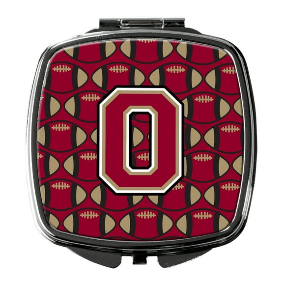 Letter O Football Garnet and Gold Compact Mirror