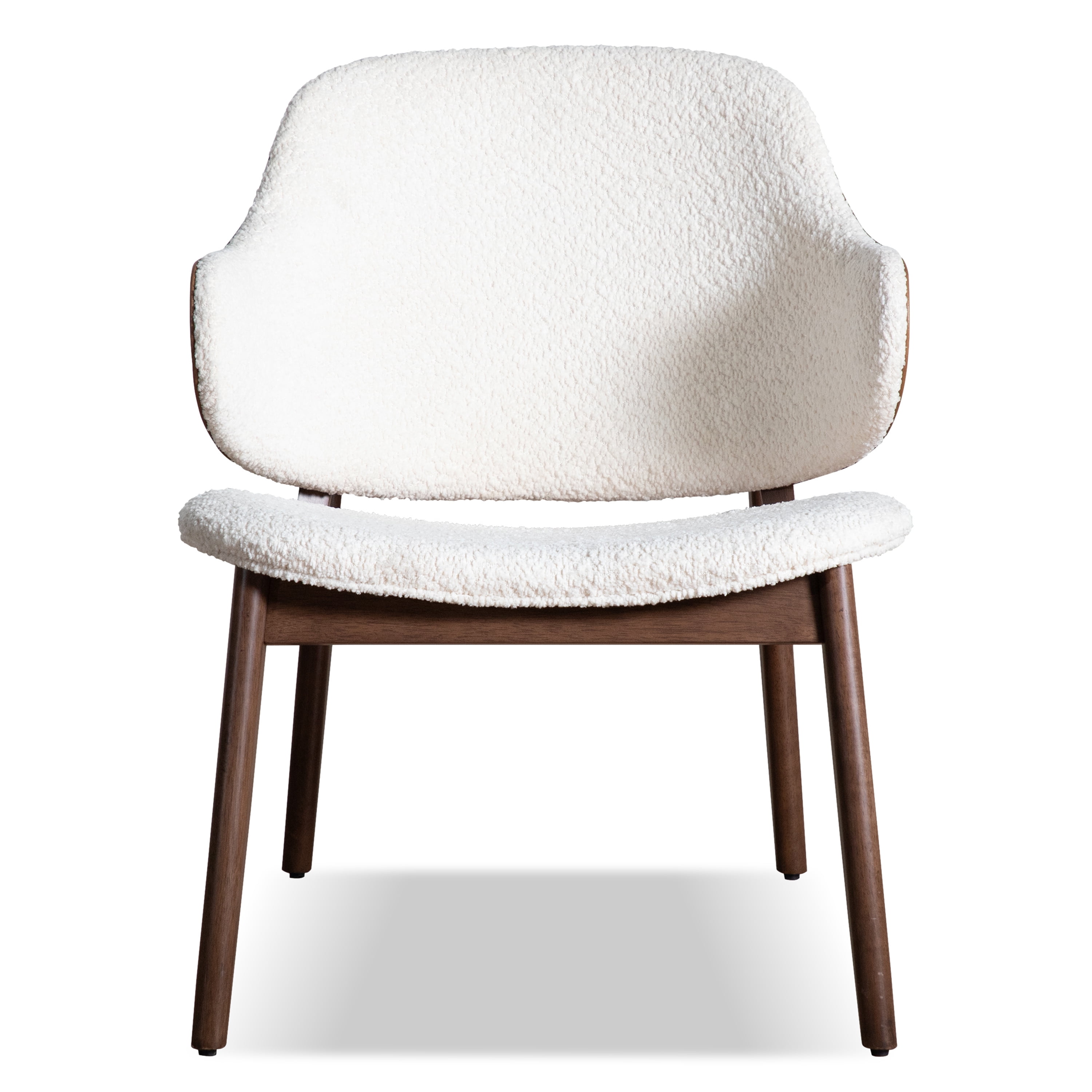 Furniture of America Erik Mid-Century Modern Boucle Fabric Wingback Indoor Accent Chair, Walnut