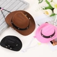 thumbnail image 4 of Uxcell Dog Cowboy Hat, Mini Cowboy Hat for Pet with Chin Strap Adjustable Cosplay Cap Star Decor, (Black, M), Intended for Dogs and Cats / Halloween Costume / Party Decoration, 4 of 7