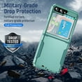 thumbnail image 5 of for Samsung Galaxy Z Flip 5 5G Case, Phone Case Heavy Duty 2 in 1 Full Body Rugged Shockproof Hybrid Hard PC Soft TPU Bumper Drop Protective Girls Women Boy Men Covers for Z Flip 5 5G, Green, 5 of 8