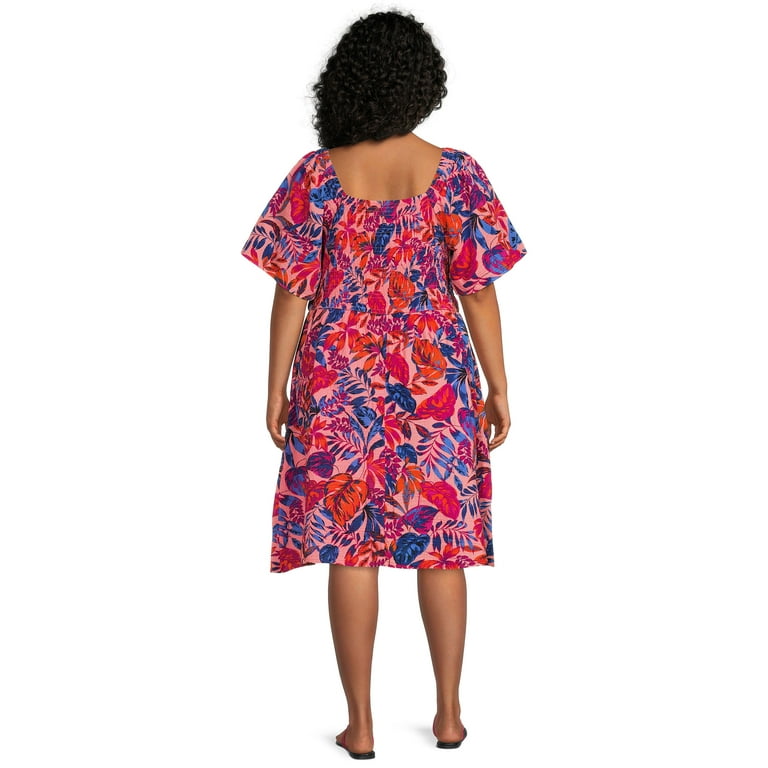 Plus size flutter sleeve dress online