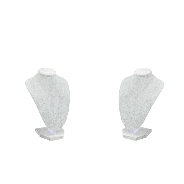 2 Piezas Collar Busto Joyería Exhibición Figura Joyería Exhibición Soporte 29x21x18 Cm shamjiam Estante de exhibición de joyería