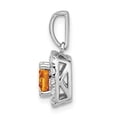 thumbnail image 2 of Auriga 14K White Gold Lab Grown Diamond and Citrine Halo Pendant for Women (L-12mm, W-10.8mm), 2 of 6