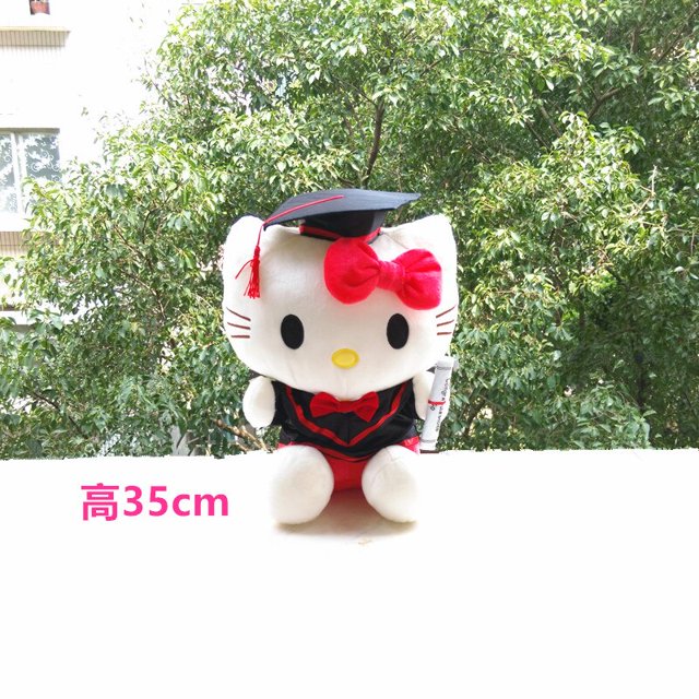 Sanrio-Muñeca de graduación de dibujos animados para mujer, juguete de felpa con estampado de Hello Kitty, Doctor, sombrero, despedida de soltera