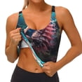 thumbnail image 3 of Pofeuu Ocean Seahorse Print Sports Bra for Women Sexy Vest Yoga Running Gym Fitness Crop Bras Tops-Large, 3 of 8