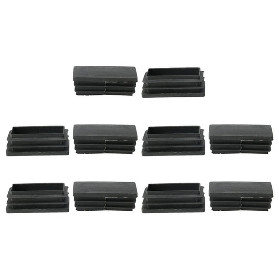 Unique Bargains 10 Pcs Antislip Plastic Rectangle 25mm x 50mm Chair Foot Cover Table Furniture Leg Protector Balck