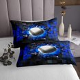 thumbnail image 3 of Erosebridal Baseball Quilt Sets for Queen Size Bed,Gradient Geometric Bed Set,Blue Black, 3 of 5