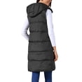 thumbnail image 3 of Women's Sleeveless Vest Casual Long Puffer Hooded Down Jacket S Black, 3 of 6