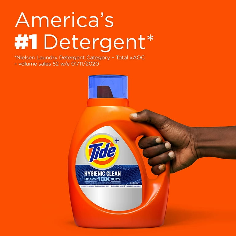 Tide Hygienic Clean Heavy 10X Duty Liquid Laundry Detergent, Original Scent, 37 Fl Oz, 24 Loads, He Compatible Tide Hygienic Clean Heavy 10X Duty Liquid Laundry Detergent, Original Scent, 37 Fl Oz, 24 Loads, He Compatible