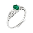thumbnail image 3 of 2/5 Carat (Ctw) Lab Created Emerald Ring in Rhodium Plated Sterling Silver for Women, 3 of 5